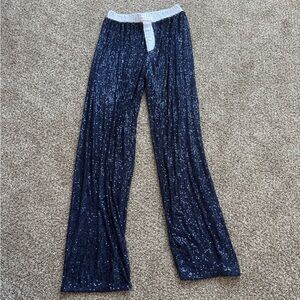 Hand Over Sequin Navy Blue Women's Pants